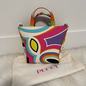 Authentic mini vintage canvas multicolor abstract Emilio pucci handbag